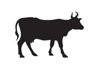 Cow Icons, Ideal for Agriculture and Farm Themes - Flat Vector Illustration