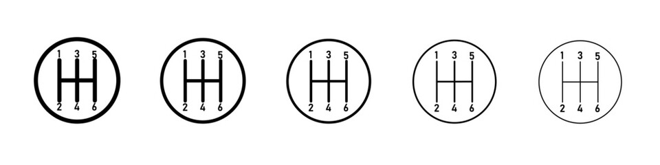 car manual shift lever icon Flat design on isolated background