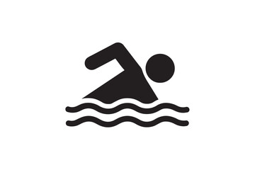 Obraz premium Swimming Toy silhouette on white background.01