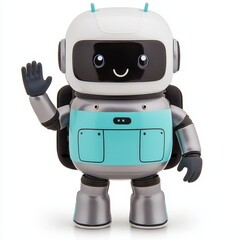 Fototapeta premium Friendly Robot Character with Playful Expression and Bright Colors
