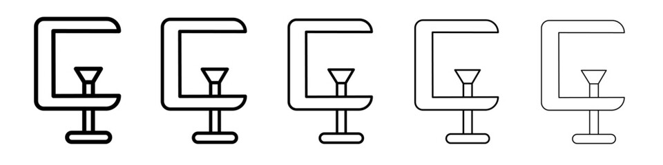 clamp icon Flat design on isolated background
