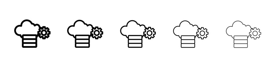 cloud server setting icon Flat design on isolated background