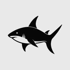 Obraz premium Powerful Shark Silhouette A Vector Illustration of a Majestic Predator