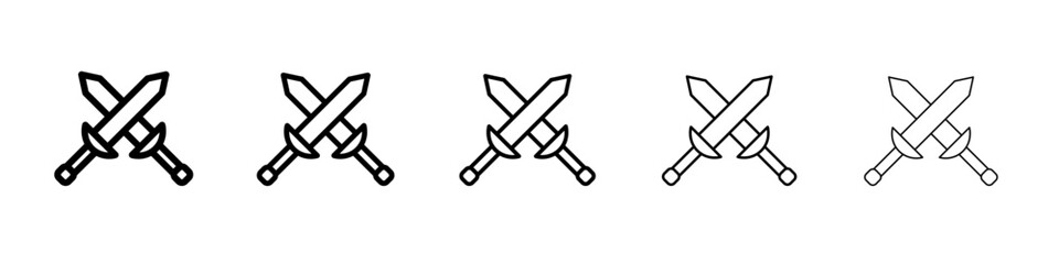 Crossed swords heraldic icon Flat design on isolated background