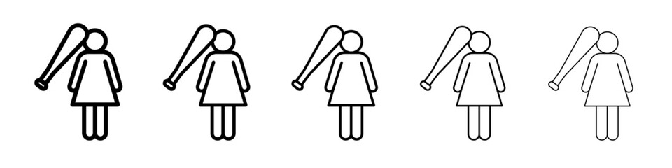 Domestic violence icon Flat design on isolated background