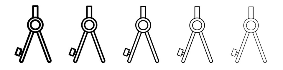 drawing compass icon Flat design on isolated background