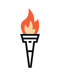 Modern Vector Torch Flame Symbol of Inspiration and Guidance Isolated on White Background Illustration