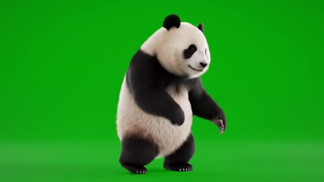 Dancing Panda On Green Screen