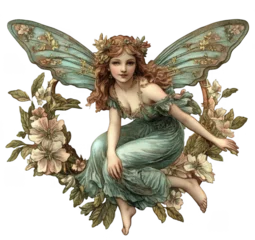 Fototapete Feen und Elfen Vintage Fairy Illustration  © Wijaya