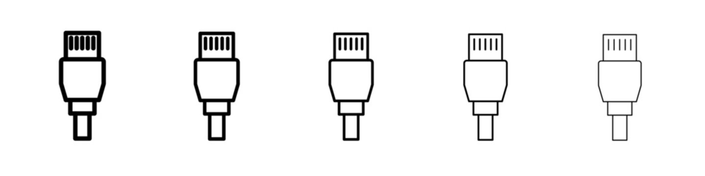 ethernet cable plug icon Flat design on isolated background