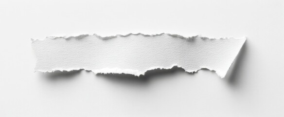 Fototapeta premium The Torn Edge of White Paper on a Minimalist Background.