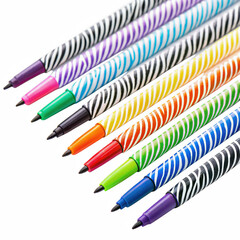 Zebra brush pens png flexible tip pens png calligraphy pens png artistic brush pens png striped pens png drawing pens png stationery png transparent background image