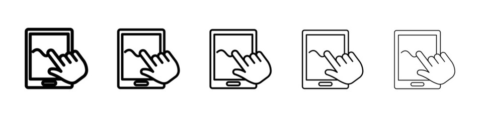 Finger confirms signature icon Flat design on isolated background