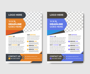 Modern Corporate Flyer Template with Dual Colour Schemes for Business Promotion and Service Marketing