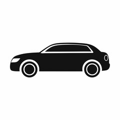 Black car silhouette vector illustration in simple style on white background