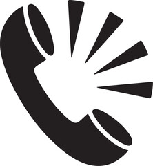 Incoming call icon black silhouette illustration