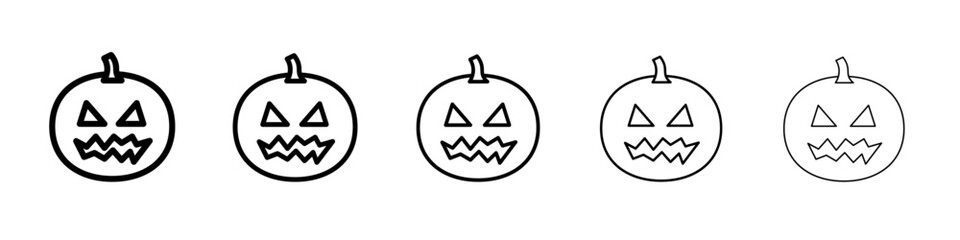 Halloween pumpkin icon Flat design on isolated background