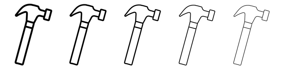 hammer icon Flat design on isolated background