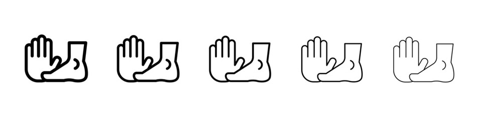 hand and foot icon Flat design on isolated background