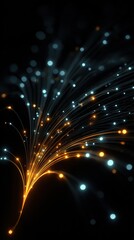 Obraz premium Abstract digital artwork of glowing light streaks