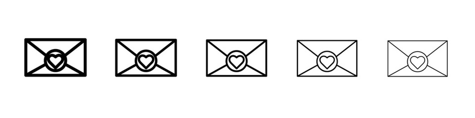 heart envelope icon Flat design on isolated background