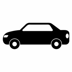 Simple Black Car Icon Illustration Vehicle Silhouette Transportation Symbol Automobile Graphic