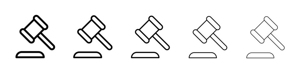 judge hammer icon Flat design on isolated background