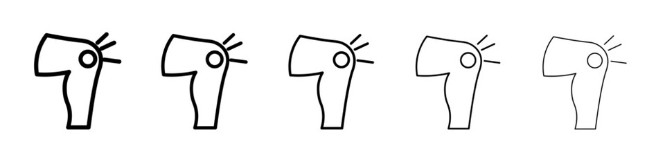 Knee pain icon Flat design on isolated background