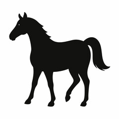 Elegant Horse Silhouette A Majestic Equine Illustration in Black and White