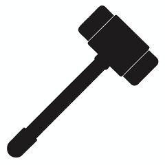 Black silhouette of a gavel symbol of justice and legal authority