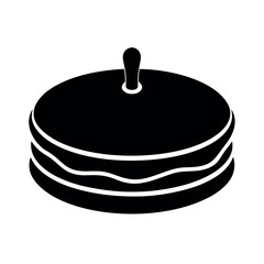 silhouette soft pancake on white background