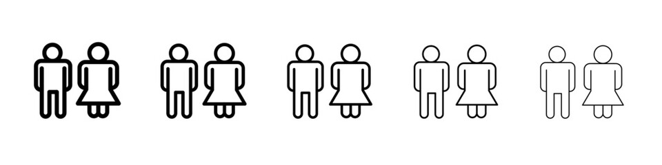 man and woman toilet sign icon Flat design on isolated background