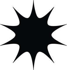 black burst explosion shape icon, comic starburst blank vector illustration isolated on white