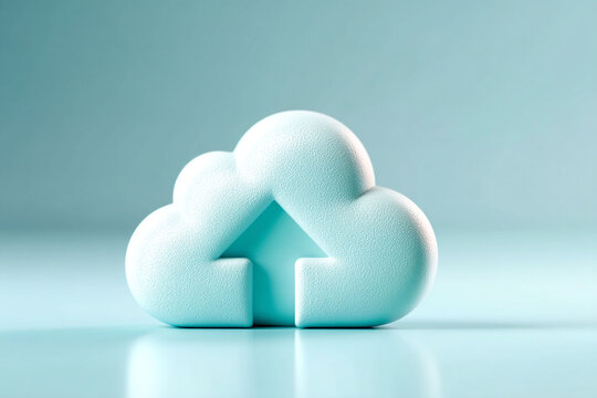 Cloud upload symbol: A minimalist and elegant depiction of data uploading to the cloud, represented by a sleek, white cloud icon with a subtle upward arrow. - Powered by Adobe