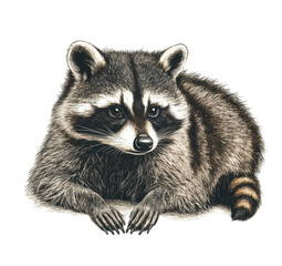 Obraz premium Realistic Raccoon Illustration