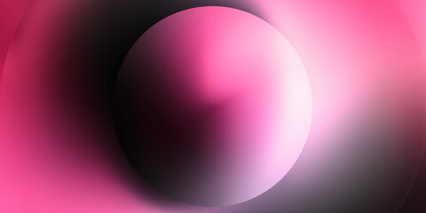 Fototapeta premium Pink and black gradient sphere emerging from a blurred background