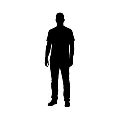 Adult man silhouette vector flat illustration design.