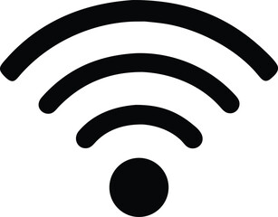 wifi symbol black icon, wireless internet connection signal vector illustration isolated on white