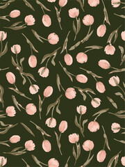 Tropical sunset seamless pattern with silhouettes of palm trees. Red summer vacation print with background of the setting sun, jungle plant Hand-drawn textile design, wallpaper in collage style Vector