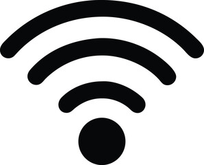 wifi symbol black icon, wireless internet connection signal vector illustration isolated on white