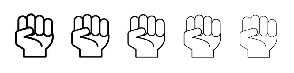 raised fists icon Flat design on isolated background