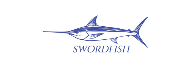 swordfish sketch image for logo design, symbol or other design needs.