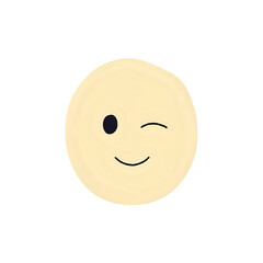 Fototapeta premium Winking Emoji: A Playful Yellow Smiley Face Graphic
