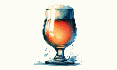 beer mug, free drink, watercolor mugs of beer