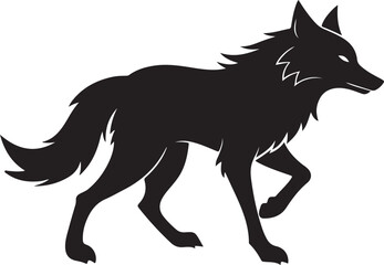 walking wolf silhouette black icon