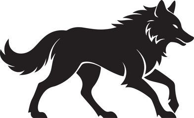 walking wolf silhouette black icon