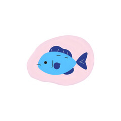 Cute Blue Fish Illustration: Perfect for Kids' Designs