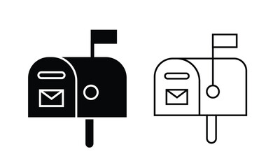 Mailbox icon vector illustration. Silhouette of mailbox vector symbol, Letterbox icon, symbol design for app, website, UI, UX. Vector illustration.