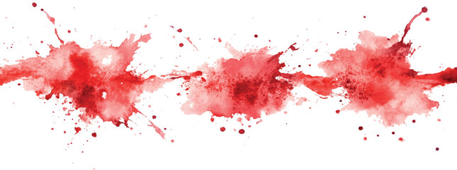 Red watercolor brush strokes isolated on a white background. watercolor vector splashes, Set of watercolor circles red. 