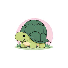 Cute Cartoon Turtle Illustration: Perfect for Kids' Designs